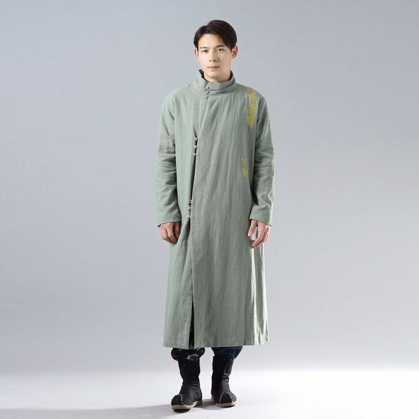 Men Eastern Naruto Style Linen and Cotton Coat (inner with velvet)