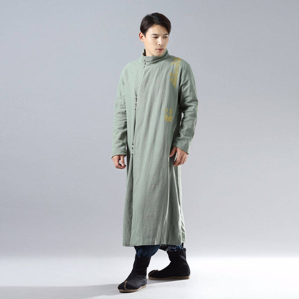 Men Eastern Naruto Style Linen and Cotton Coat (inner with velvet)