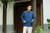 Men Round Neck Loose Long-sleeved Linen and Cotton Tops