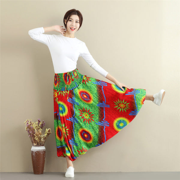Women Cotton and Linen Extra Loose Cotton Hanging Crotch Casual Pants