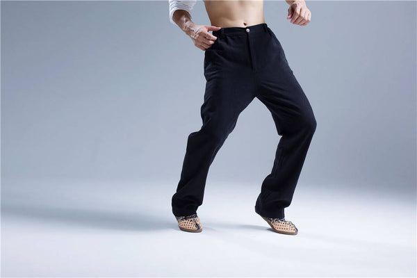 30% Sale!!! Men Pure Color Cotton and Linen Straight Type Casual Pants