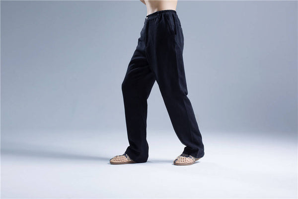 30% Sale!!! Men Pure Color Cotton and Linen Straight Type Casual Pants