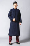 Men Chinese KungFu Style Quilted Linen and Cotton Coat