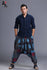 Men Casual Loose Cotton and Linen Printed Hanging Crotch Dancing Pants