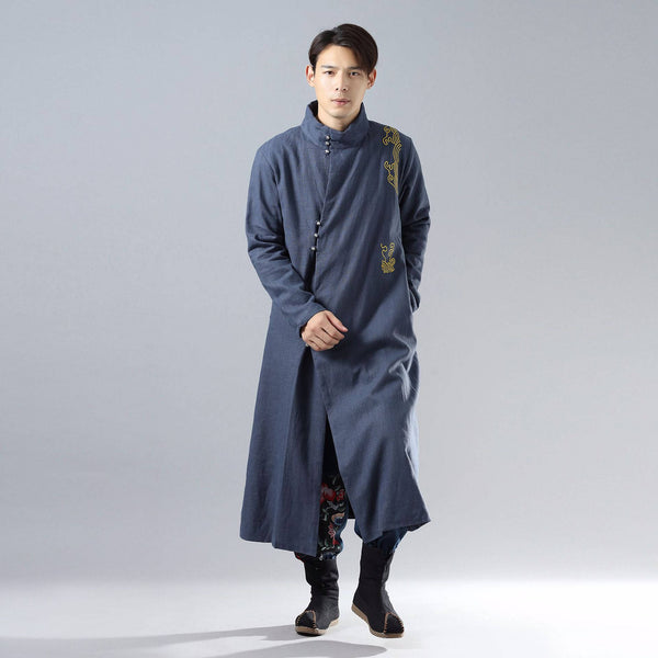 Men Eastern Naruto Style Linen and Cotton Coat (inner with velvet)