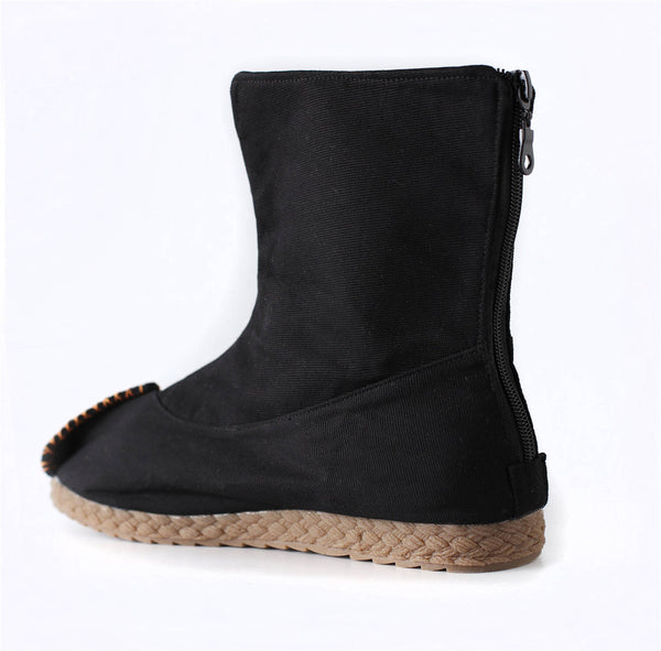 Asian Style Pure Color Natural Canvas Boot