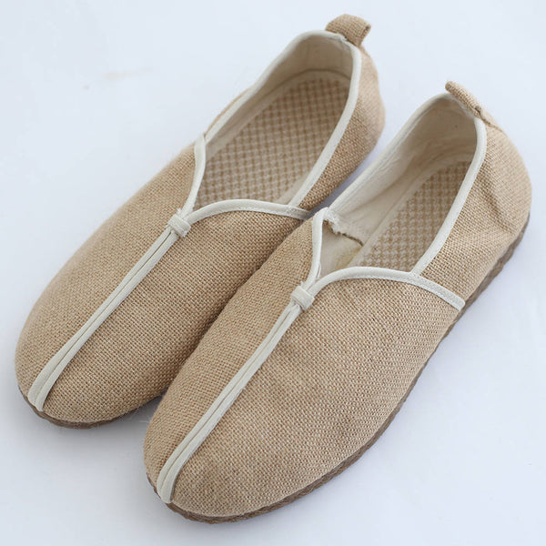 Simple Causal Pure Linen Shoes