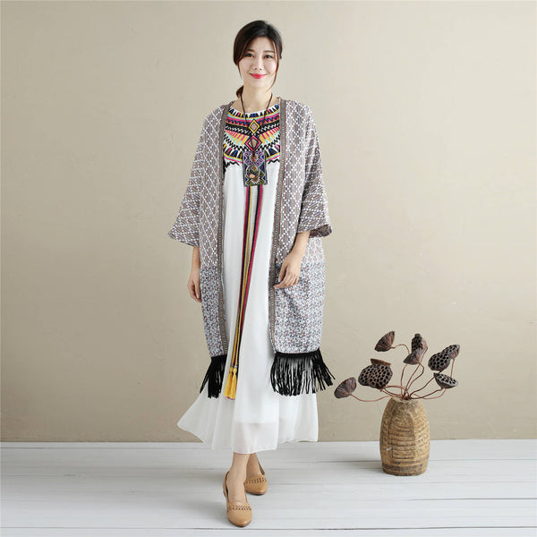 Eastern Style Women Sleeveless Ankle Length Embroidery Chiffon Dress