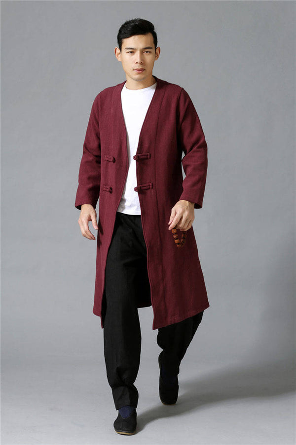 Men Retro Hanfu Style Linen and Cotton Jacket