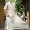 Men Retro Style Hanfu Linen and Cotton Shirts Tops