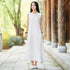 Women Chinese QiPao Type Linen and Cotton Sleeveless Maxi Dress