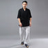 Men Tai Chi Style Hangfu Kungfu Zen Style Short Sleeve Linen and Cotton Tops