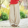 Women Retro Style Women Linen Lantern Pants