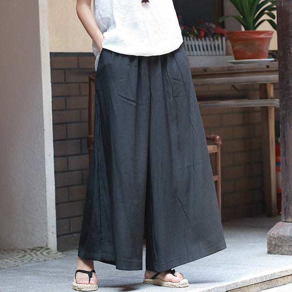 Women Yoga Palazzo Style Cupro Fabric Lantern Palazzo Wide Leg Pants