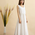 Linen Dress/ Pouf Dress/ Summer Linen Dress/ Tea Length Dress/ Casual dress/ Green Dress/ Red Dress/ Blue Dress/ Sleeveless Dress