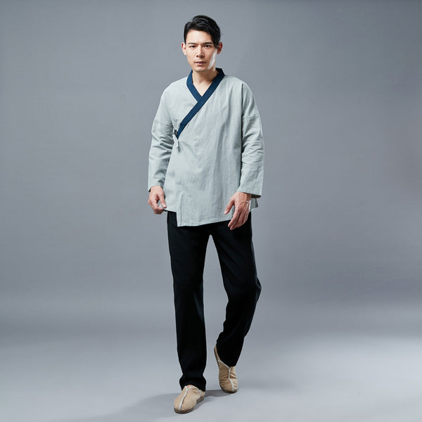 Men Zen TaiChi Hangfu Kungfu Style Linen and Cotton Top