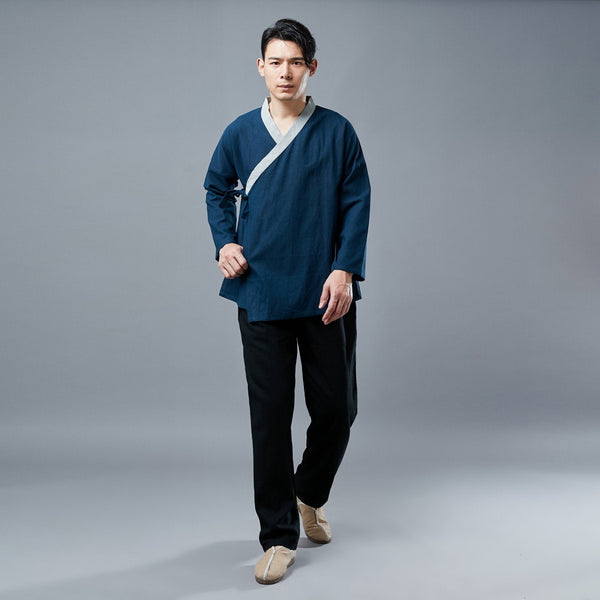 Men Zen TaiChi Hangfu Kungfu Style Linen and Cotton Top