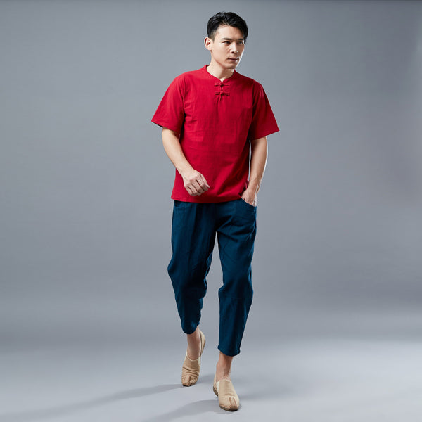 Men New Style Causal Linen and Cotton Capri Pants