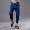Men New Style Causal Linen and Cotton Capri Small Leg Opening Pants