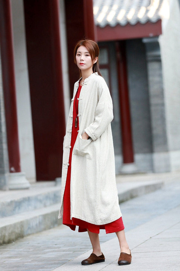 Women Eastern Style Linen and Cotton Coat