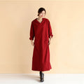 Hoodie dress/ Linen Dress Hoodie/ Autumn Hooded Dresses/ Ankle Length Dress/ Casual dress/ Coat Dress/ Tunic Dress