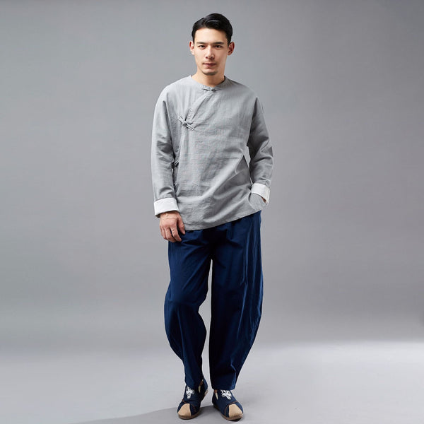 Men Hangfu KungFu Style Linen and Cotton Tops