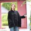 Loose Asian Style Women Linen and Cotton Long Sleeve Cardigan Shirt