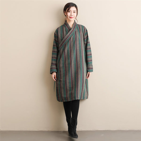 Women Casual linen and Cotton Striped Shrugs