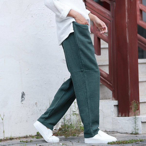 Women Causal Light Linen and Cotton Pants