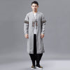 Men Asian Style Double-layered Linen and Cotton Long Coat