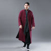 Men Asian Style Linen and Cotton Long Quilt Coat