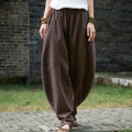 Women Loose Lantern Leisure Linen and Cotton Pants