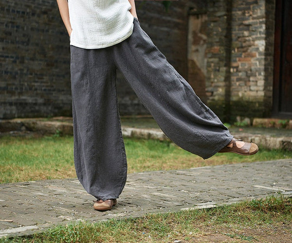 Women Retro Style Women Linen and Cotton Lantern Pants