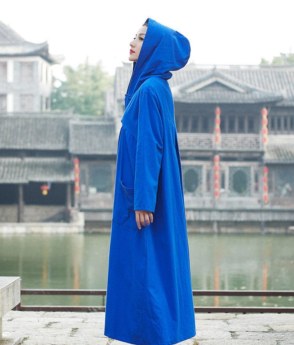 Women Witch Robes Style Linen and Cotton Coat Hoodie