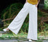 Women Retro Style Linen and Cotton Sand Washed Wide Leg Opening Pants