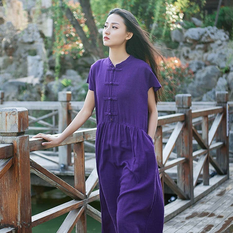 Simple Linen and Cotton Dress/ Ankle Length Dress/ Maternity dress/ Casual dress/ Tent Dress