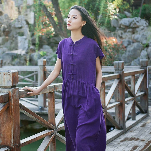 Simple Linen and Cotton Dress/ Ankle Length Dress/ Maternity dress/ Casual dress/ Tent Dress