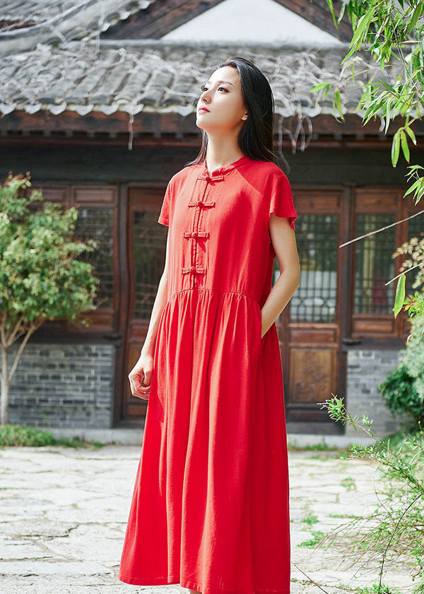 Simple Linen and Cotton Dress/ Ankle Length Dress/ Maternity dress/ Casual dress/ Tent Dress