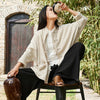 Retro Asian Style Linen and Cotton Long Sleeve Women Cardigan Blouses