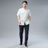 Men Retro Asian Style Water-washed Linen and Cotton Short Sleeved T-shirt Tops